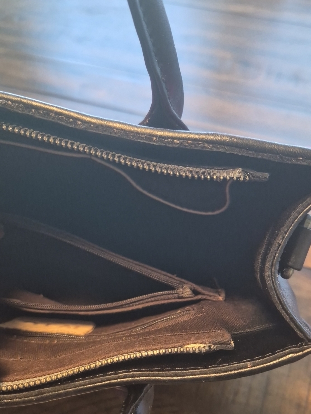 Colorblock Embossed Leather Tote - Multicolor - Picture 9 of 14